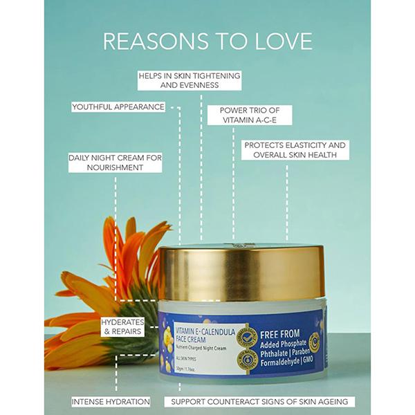 Fabessentials Vitamin E Calendula Night Face Cream 50 gm JioMart