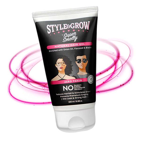 Super Smelly Style & Grow Natural Hair Gel Hold with Wet Look 100 gm -  JioMart