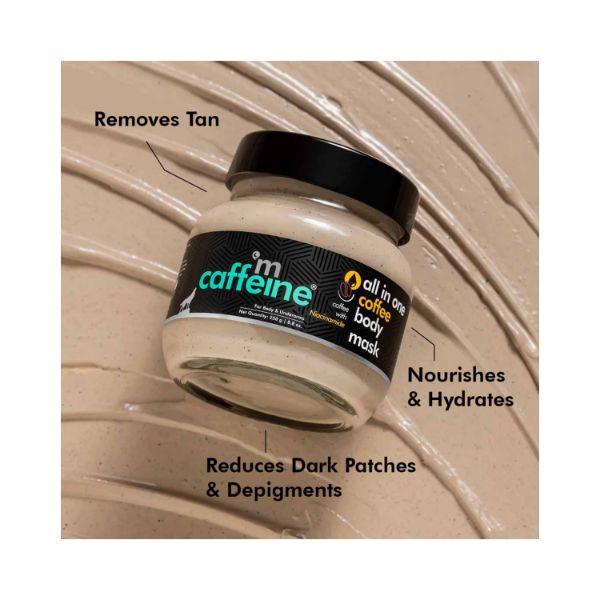 mCaffeine Coffee Body Mask with Niacinamide & Hyaluronic Acid for Tan