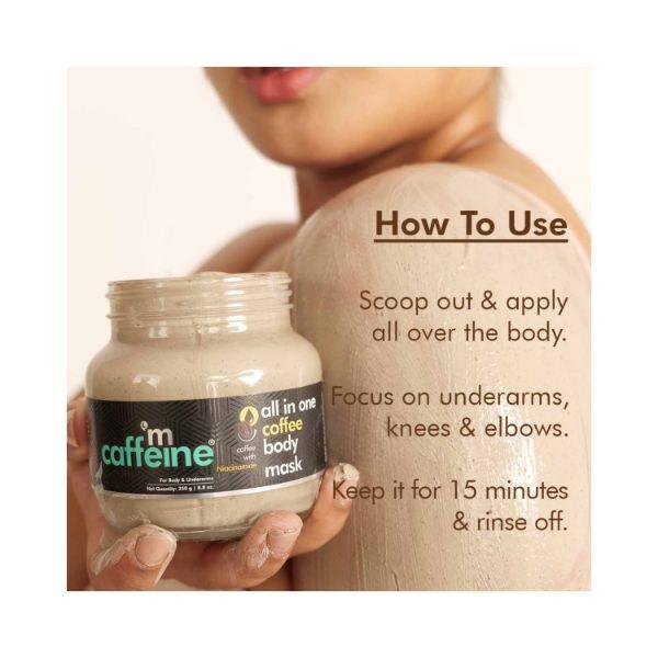 mCaffeine Coffee Body Mask with Niacinamide & Hyaluronic Acid for Tan
