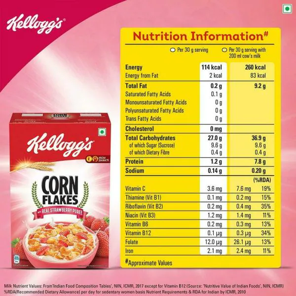 Kellogg's Corn Flakes With Real Strawberry Puree 300 g JioMart