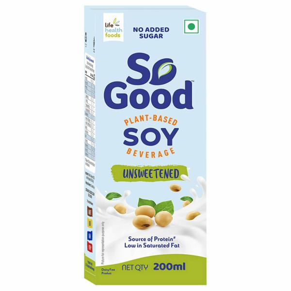 So Good Unsweetened Soy Milk 200 ml (Tetra Pak) JioMart