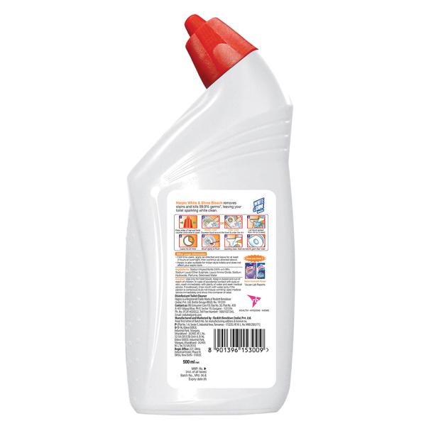 Harpic White & Shine Bleach Disinfectant Toilet Cleaner 500 ml JioMart