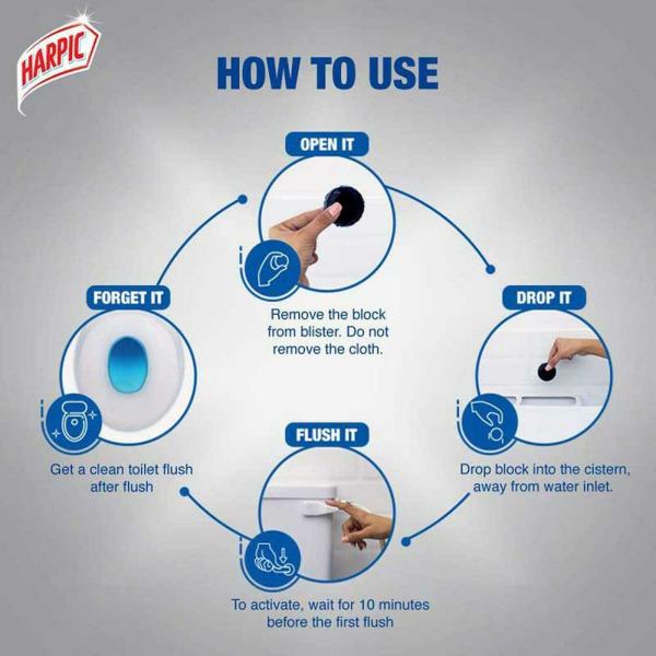 Harpic Flushmatic Aquamarine InCistern Toilet Cleaner 50 g (Pack of 2