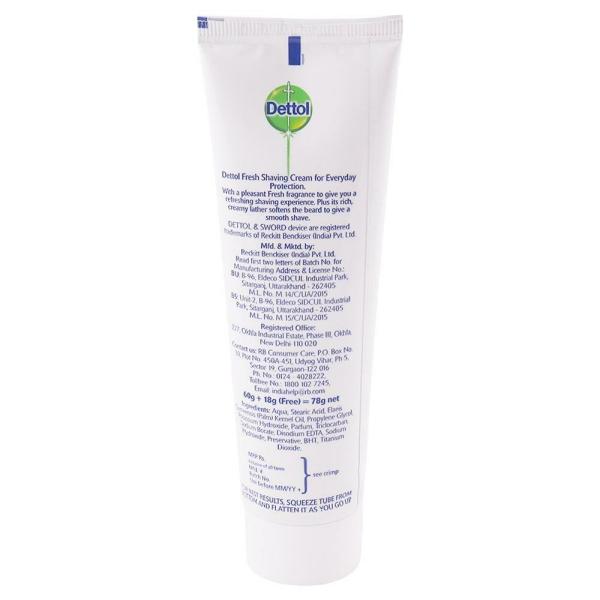 Dettol Fresh Lather Shaving Cream (60 + 18) g JioMart