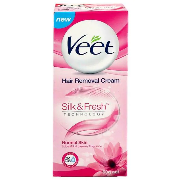 Veet Silk & Fresh Lotus Milk & Jasmine Hair Removal Cream for Normal Skin  50 g - JioMart
