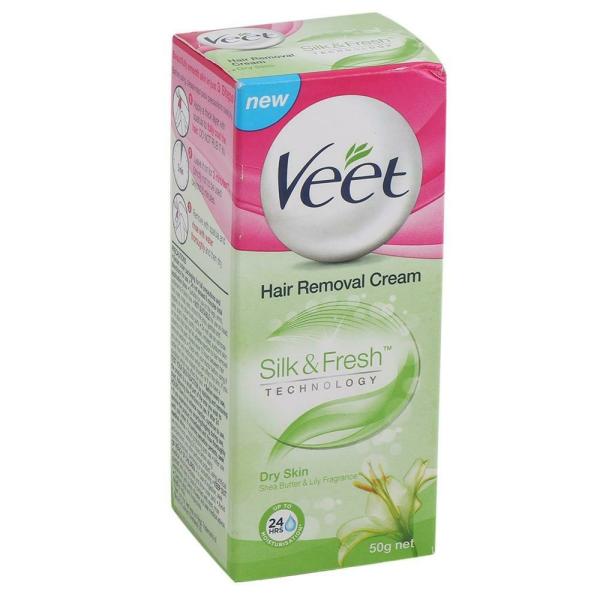 Veet Silk & Fresh Shea Butter & Lily Hair Removal Cream for Dry Skin 50 g -  JioMart
