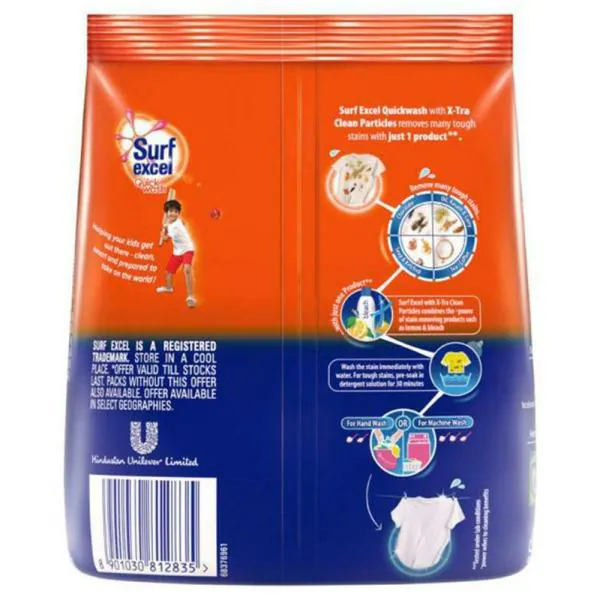Surf Excel Quick Wash Detergent Powder 500 g JioMart