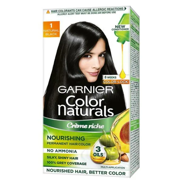 Garnier Color Naturals Creme Riche Ammonia Free Hair Color, Natural Black  (1) (70 ml + 60 g) - JioMart