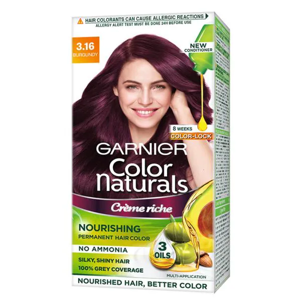 Garnier Color Naturals Creme Riche Ammonia Free Hair Color, Burgundy ()  70 ml + 60 g - JioMart