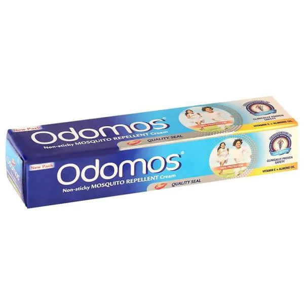 Odomos NonSticky Mosquito Repellent Cream with Vitamin E + Almond Oil