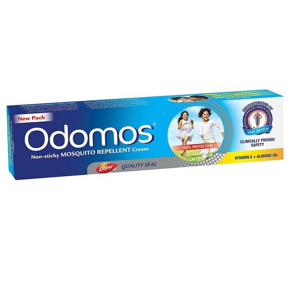 Odomos Nonsticky Mosquito Repellent Cream with Vitamin E + Almond Oil