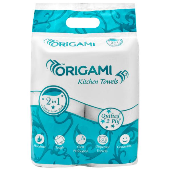 Origami Quilted 2 Ply Kitchen Towel 21x22 cm 60 Pulls (Pack of 2) JioMart