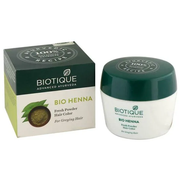 Biotique Bio Henna Fresh Powder Hair Color for Greying Hair 90 g - JioMart