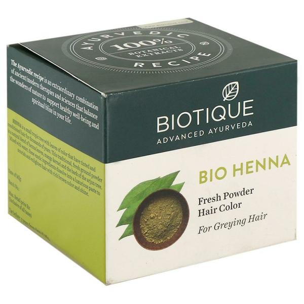 Biotique Bio Henna Fresh Powder Hair Color for Greying Hair 90 g - JioMart