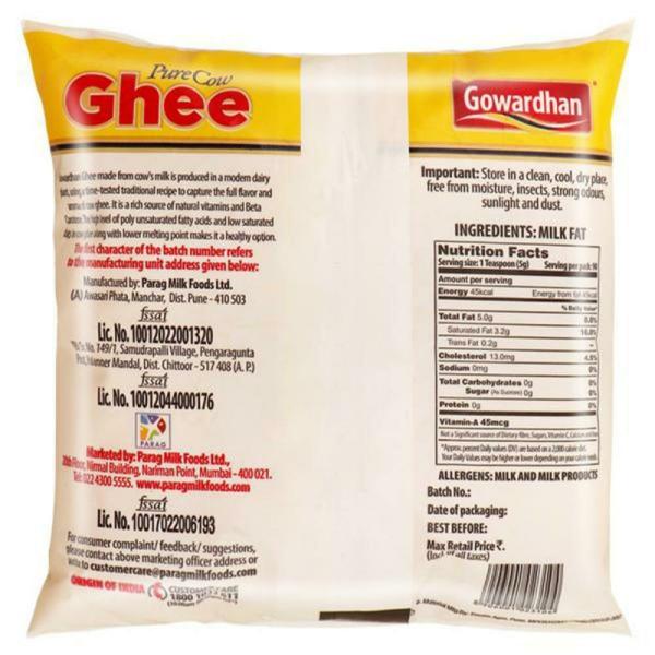 Gowardhan Pure Cow Ghee 500 ml (Pouch) JioMart