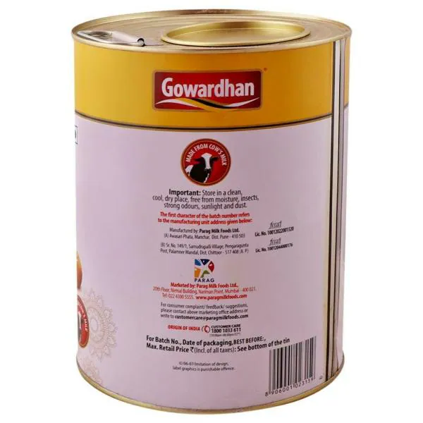 Gowardhan Cow Ghee 5 L (Tin) JioMart