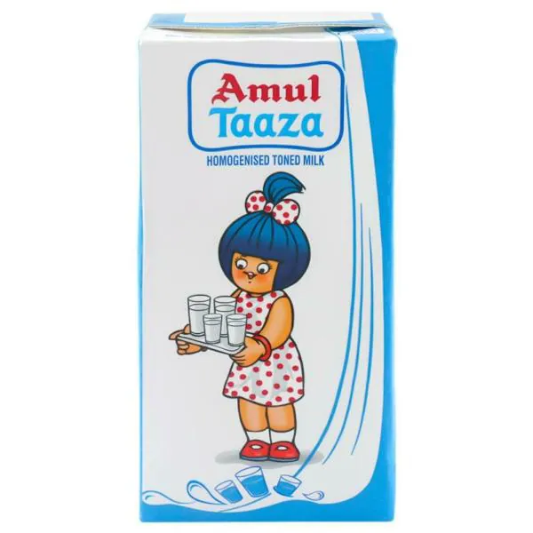 Amul Taaza Homogenised Toned Milk 1 L (Tetra Pak) JioMart