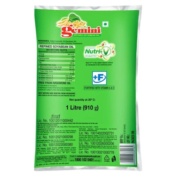 Gemini Refined Soyabean Oil 1 L JioMart