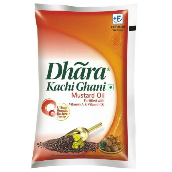 Dhara Kachi Ghani Mustard Oil 1 L (Pouch) JioMart