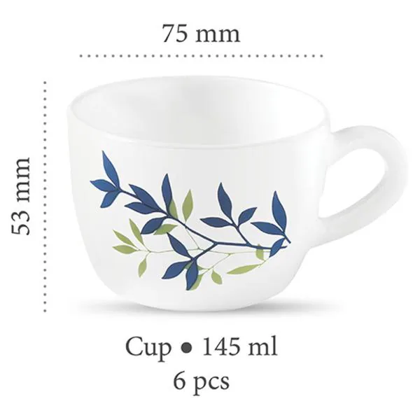 La Opala Princess Floral Assorted Colour Opalware Cup and Saucer Set 145 ml (12 pcs) JioMart