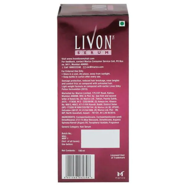 Livon Damage Protection Vitamin E Hair Serum 100 ml - JioMart