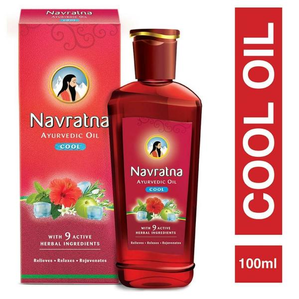 Navratna Ayurvedic Cool Hair Oil with 9 Active Herbal Ingredients 100