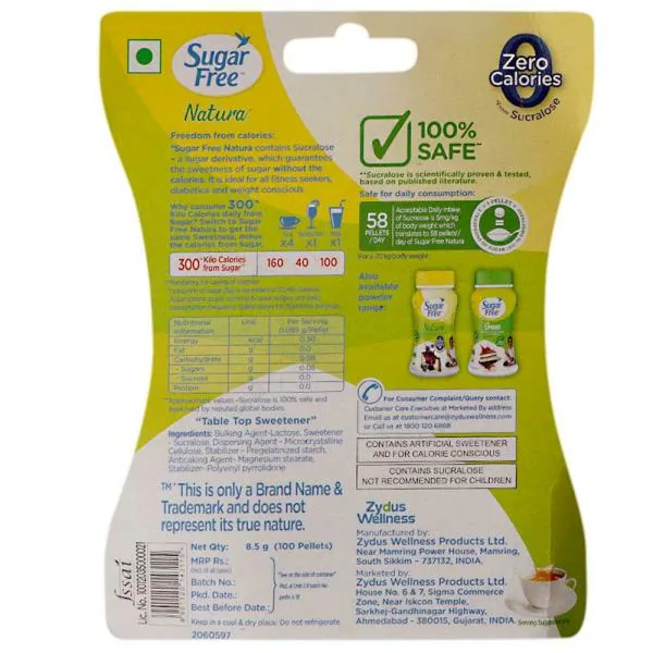 Sugar Free Natura Table Top Sweetener 100 Pellets JioMart