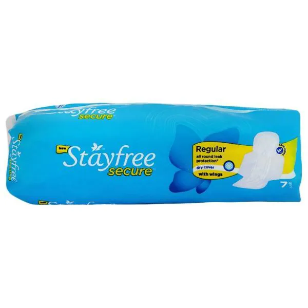 Stayfree Secure Dry Cover Sanitary Napkin with Wings (Regular) 7 pads