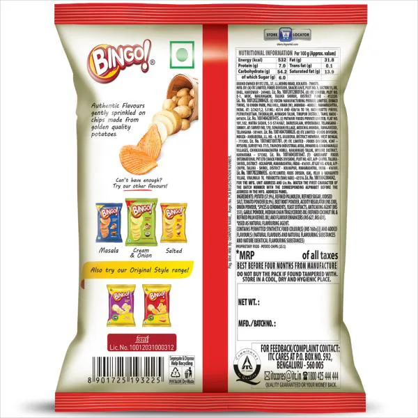 Bingo Tomato Potato Chips 25 g JioMart