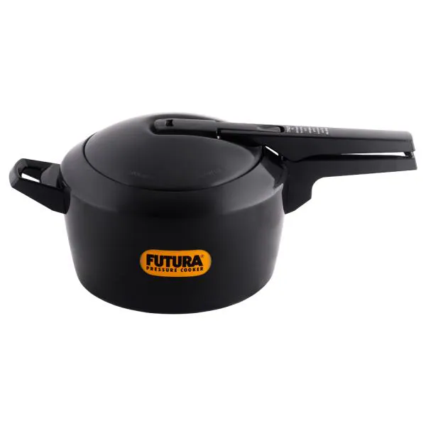 Hawkins Futura Black Hard Anodized Pressure Cooker 5 L with Inner Lid