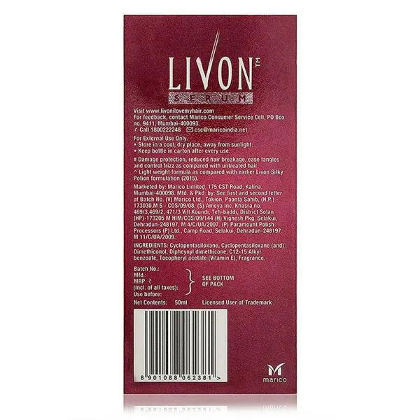 Livon Damage Protection Vitamin E Hair Serum 50 ml JioMart