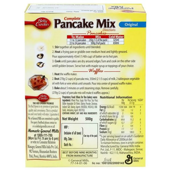 Betty Crocker Complete Original Pancake Mix 500 g JioMart