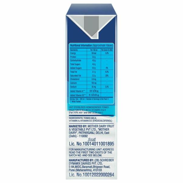 Mother Dairy Toned Milk 1 L (Tetra Pak) JioMart