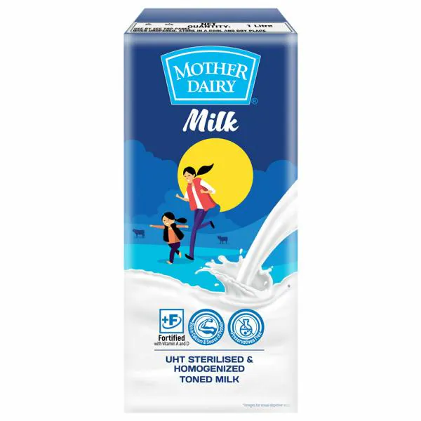 Mother Dairy UHT Sterilised & Homogenized Toned Milk 1 L (Tetra Pak) JioMart