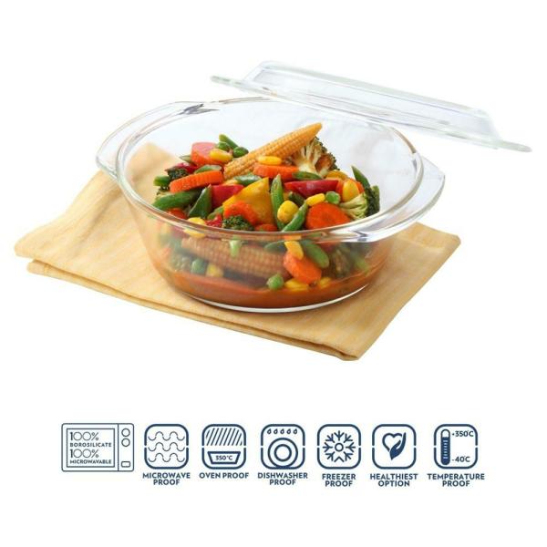 Borosil Glass Casserole with Flat Lid 1500 ml JioMart