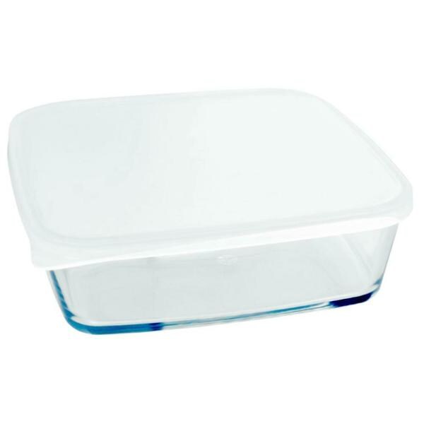 Borosil Square Glass Dish 1.6 L with Plastic Lid JioMart