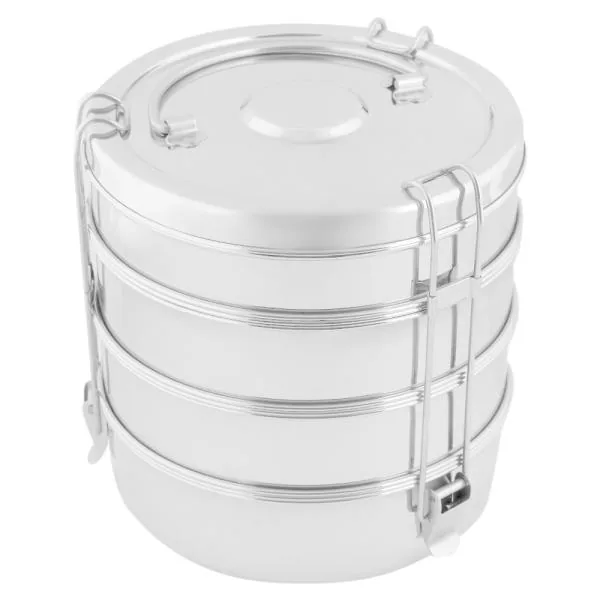 Neelam Travelling Set Round Stainless Steel Lunch Box (Size 12) (26 pcs) JioMart