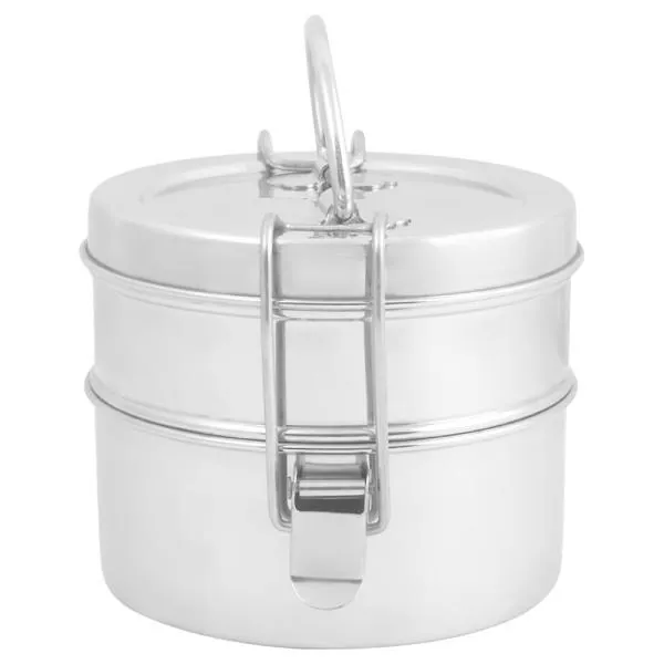 Neelam Sada Round Stainless Steel 2 Container Lunch Box 8 inch JioMart