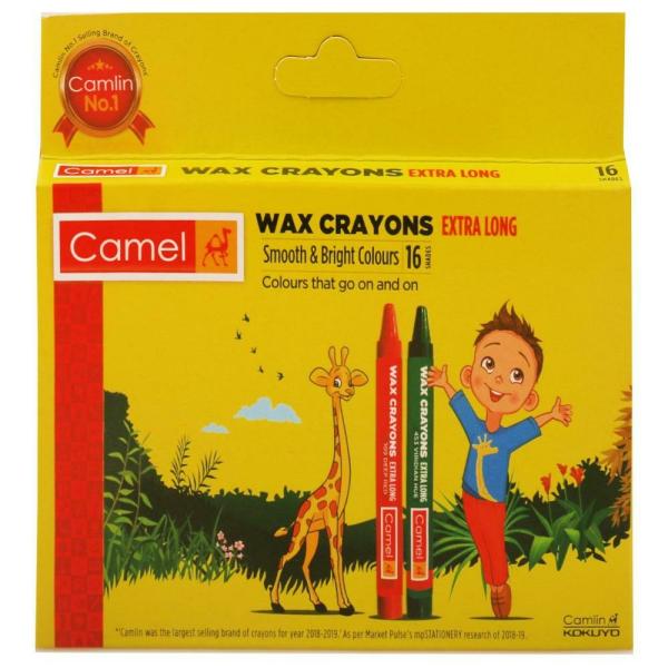 Camel Extra Long Wax Crayons (16 Shades) JioMart