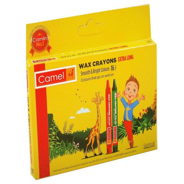 Camel Extra Long Wax Crayons (16 Shades) JioMart