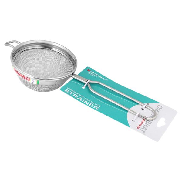 SJE Om Prabhat Round Stainless Steel Juice Strainer with Wire Handle