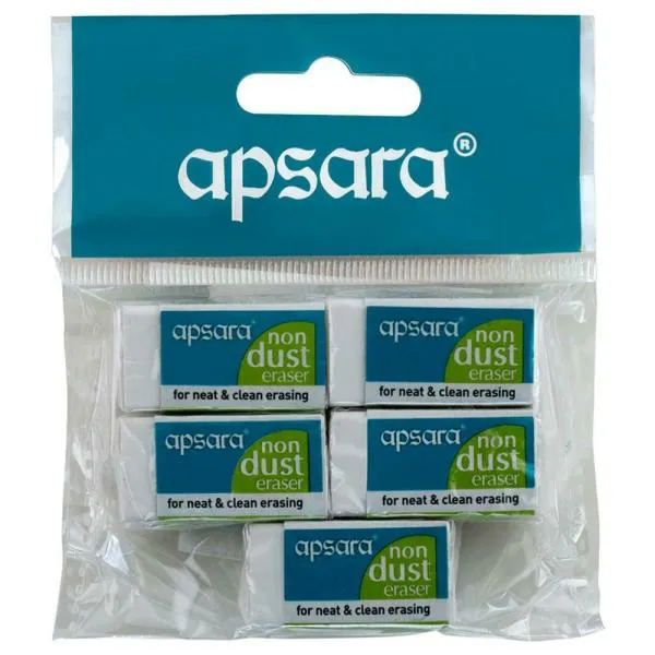 Apsara NonDust Regular Eraser (Pack of 5) JioMart