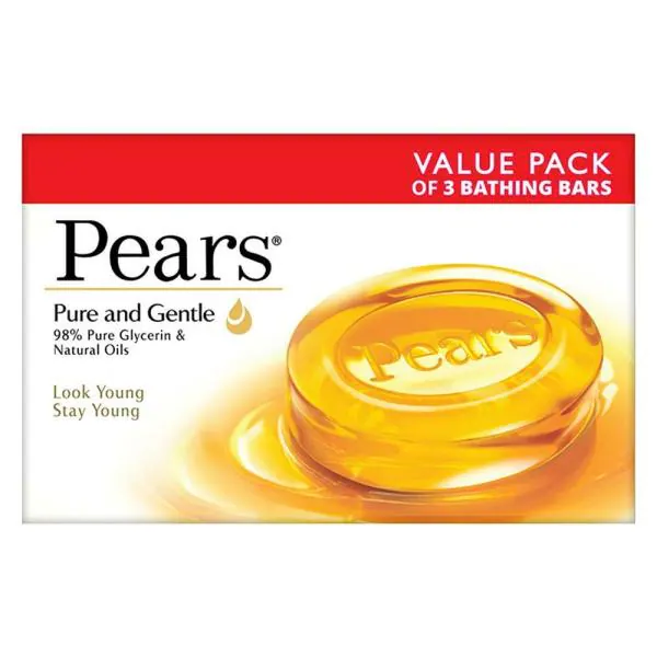 Pears Pure & Gentle Soap with Glycerin & Natural Oils 125 g (Pack of 3