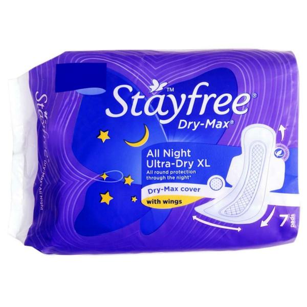Stayfree DryMax All Night UltraDry Sanitary Napkin with Wings (XL) 7
