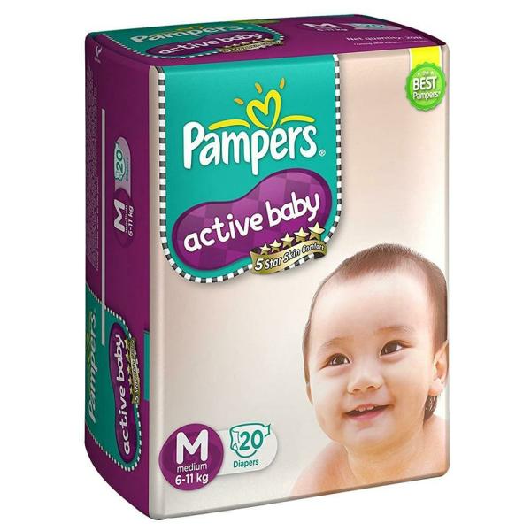 Pampers Active Baby Pants (M) 20 count (6 11 kg) JioMart