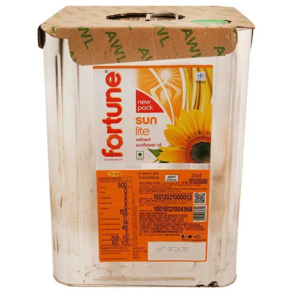 Fortune Sunlite Refined Sunflower Oil 15 L JioMart