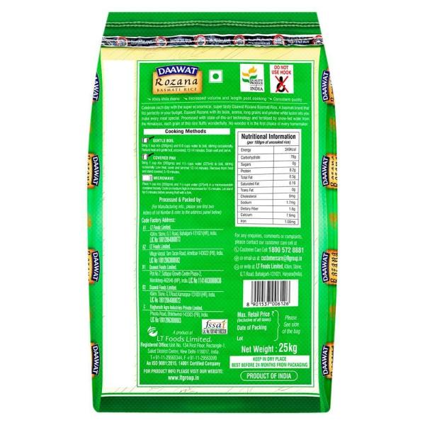 Daawat Rozana Basmati Rice 25 kg JioMart