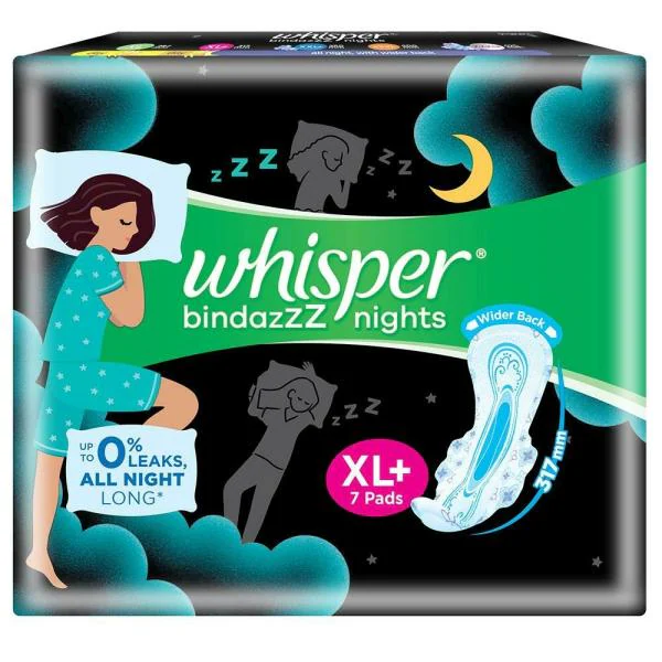 Whisper Ultra Nights Sanitary Napkin with Wings (XL+) 7 pads JioMart