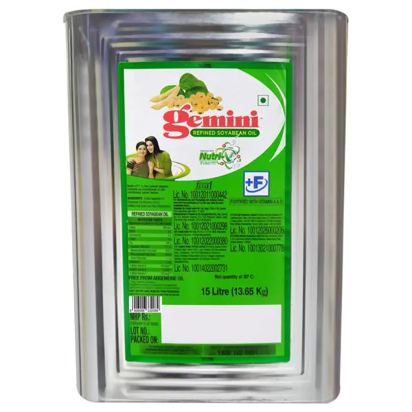 Gemini Refined Soyabean Oil 15 L JioMart